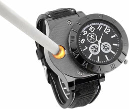 ew Military USB Lighter Watch Men's